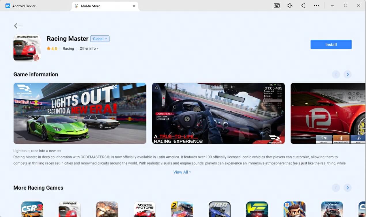 Download Racing Master on PC